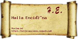 Halla Enciána névjegykártya